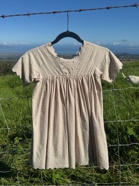 Noralee Eleanor Dress Cream Girls Swiss Dot Dress size 6